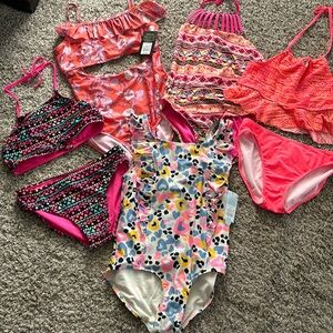 Lots of 5 big girls large xl 14/16 bikini one piece swim suits